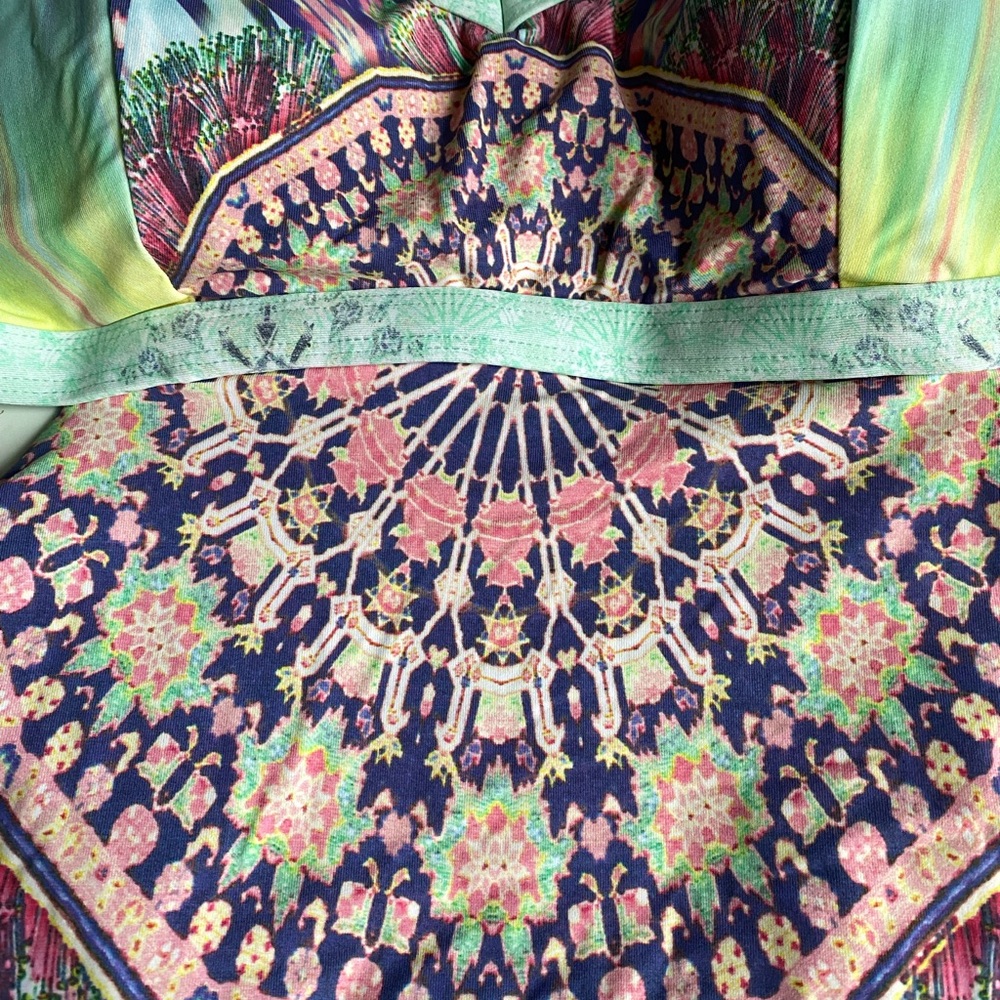CALIA Vibrant Mandala Patterned Textile Swim Top